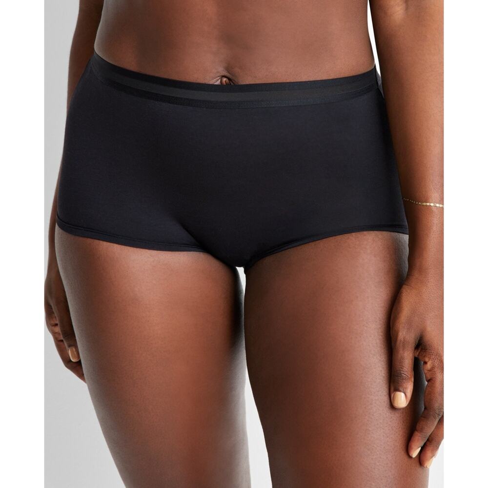 State of Day Women's Cotton Blend Boyshort Underwear Black Size M 1053